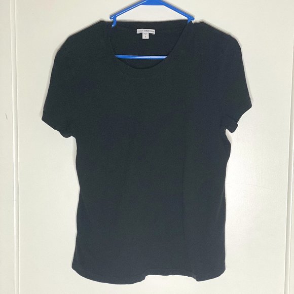 James Perse Black Short Sleeve Basic Tee - 3 - Picture 1 of 4